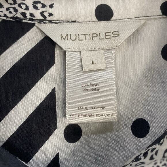 Multiples Boho Top Mixed Media Patchwork Asymmetrical Art to Wear Women's Large - Picture 5 of 10